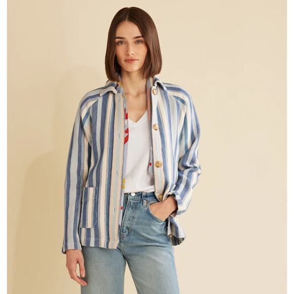 Pendleton striped button up shacket, shirt, jacket, cotton chamois - Picture 1 of 5